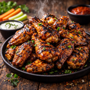 5 GRILLED CHICKEN WINGS served with chips